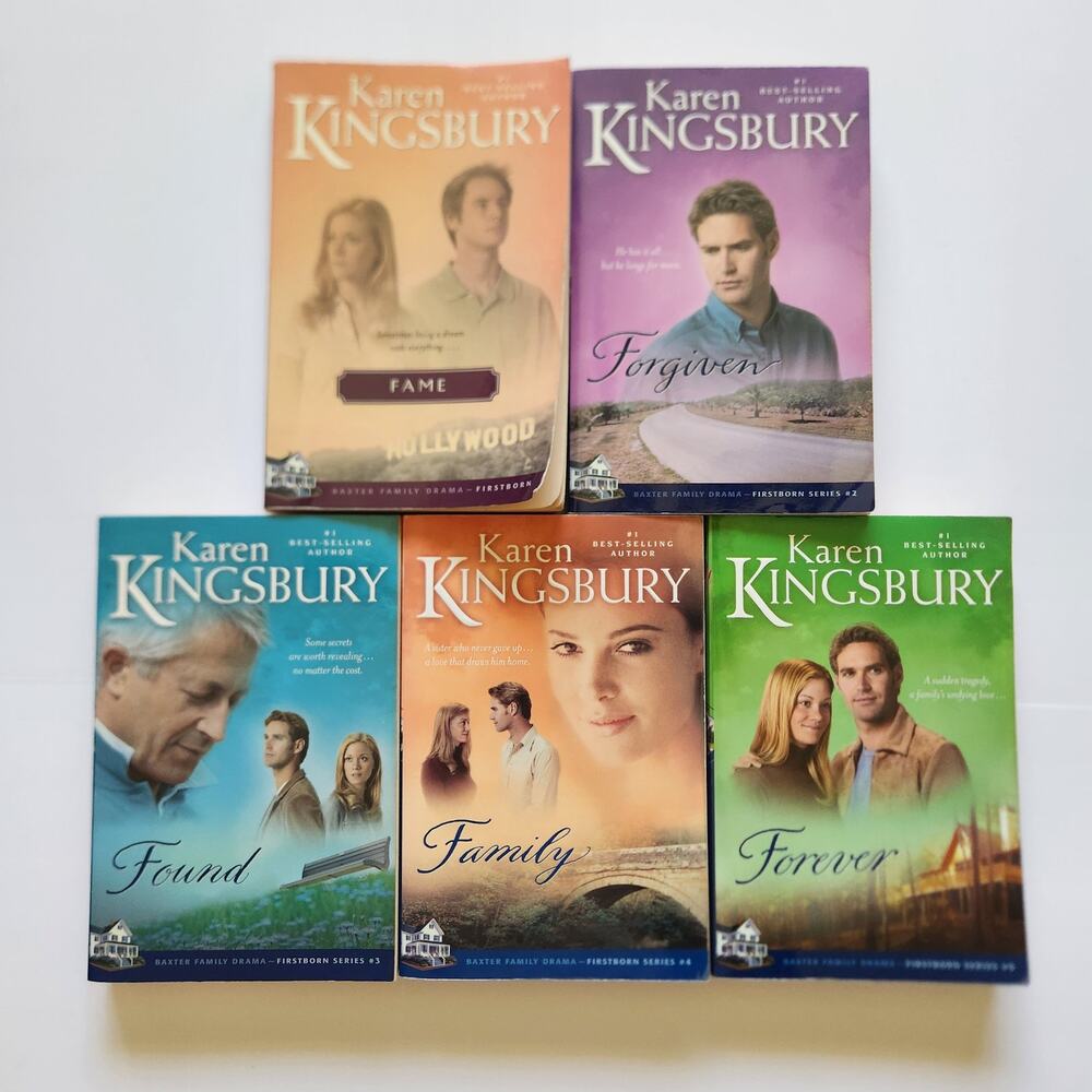 Karen Kingsbury Firstborn Series Complete 5 Book Set Fame Forgiven Found Family